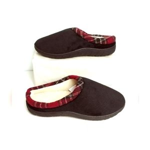 Men's Slippers Memory Foam  Faux Fur MD 8-9 Black